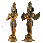 Pure Brass Divine Vahana Pair with Vintage Bronze Finish | Hanuman 21.5" & Garuda 22" | Total 21 kg Sacred Art | Heritage Guardian Murti